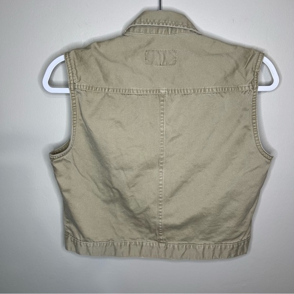 Vintage Calvin Klein Jeans Khaki Denim Button Up Vest size medium - Picture 8 of 8